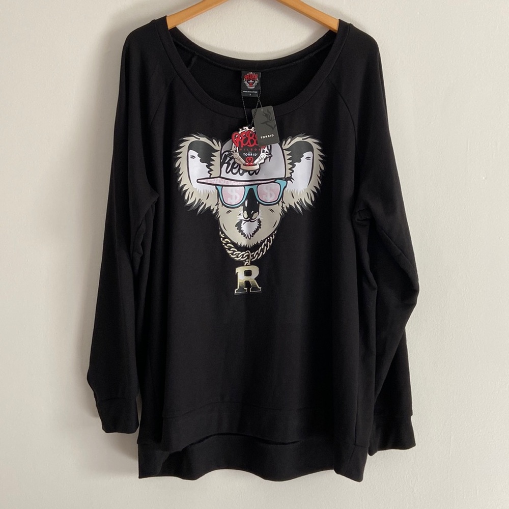 NWT Torrid Rebel Koala Sweatshirt Women Plus Size 3X